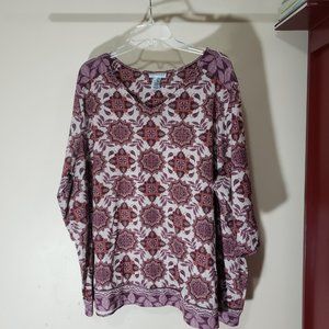 Exotic Print Tunic Sz 3X (26/28)